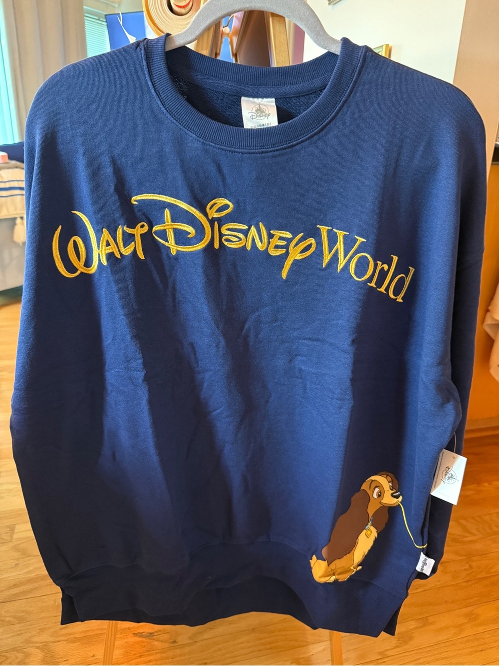 NEW Disney Parks WDW 2026 Lady and the Tramp Sweatshirt S Navy NWT